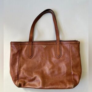 Fossil Sydney leather tote brown